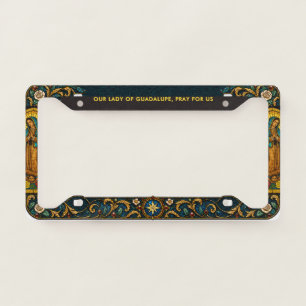 Our Lady of Guadalupe Stained Glass Catholic License Plate Frame
