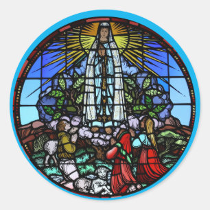 Our Lady of Guadalupe Stained Glass Envelope Classic Round Sticker