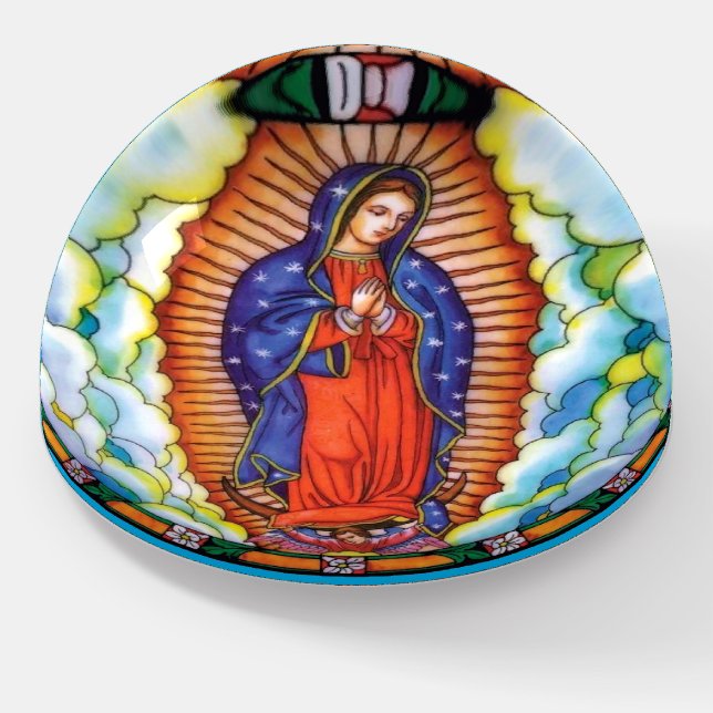 Our Lady of Guadalupe Standing Virgin Mary Heaven Paperweight (Angled)