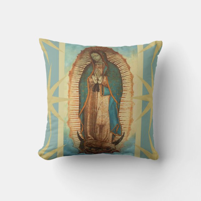 Our Lady of Guadalupe Throw Pillow (Front)