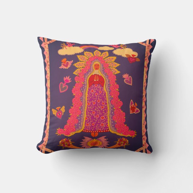 Our Lady of Guadalupe  Throw Pillow (Front)