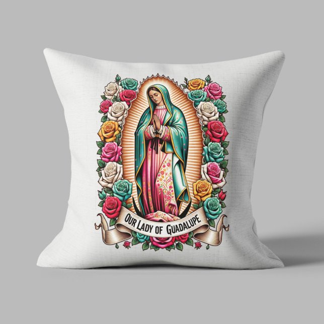 Our Lady of Guadalupe Throw Pillow (Creator Uploaded)