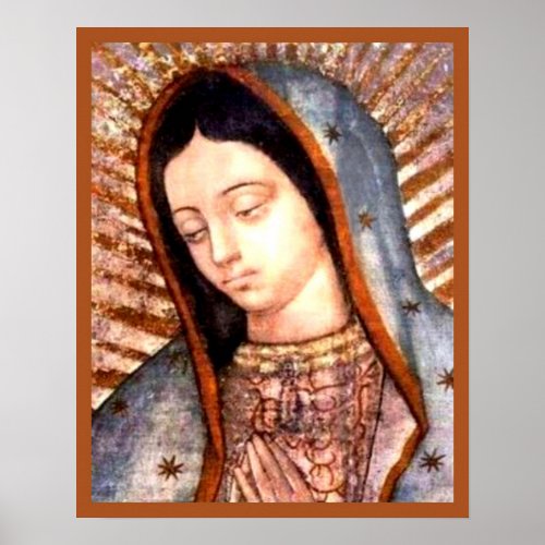 Our Lady of Guadalupe Tilma Virgin Mary Bust Poster