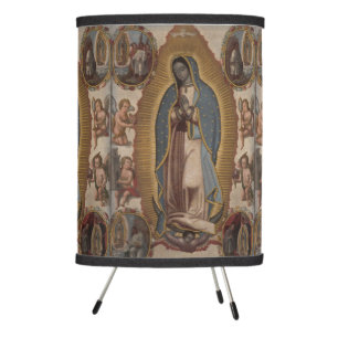 our lady of guadalupe tripod lamp