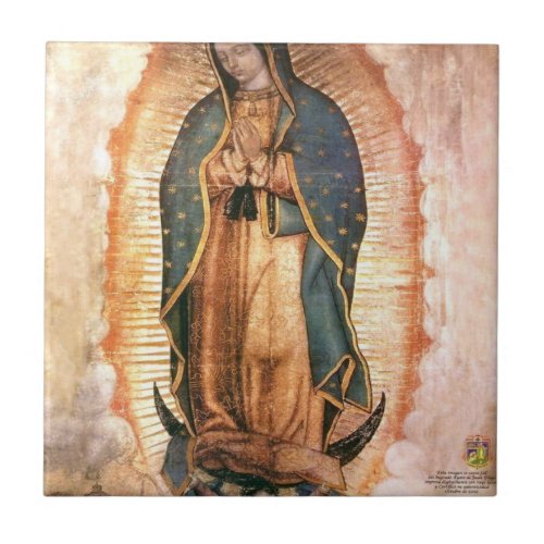 Our Lady Of Guadalupe Vintage Ceramic Tile