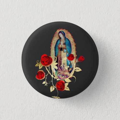 Our Lady of Guadalupe Virgen Maria A_100121 Button