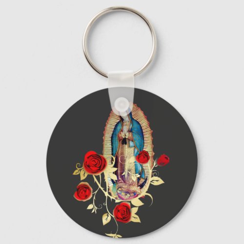 Our Lady of Guadalupe Virgen Maria A_100121 Keychain