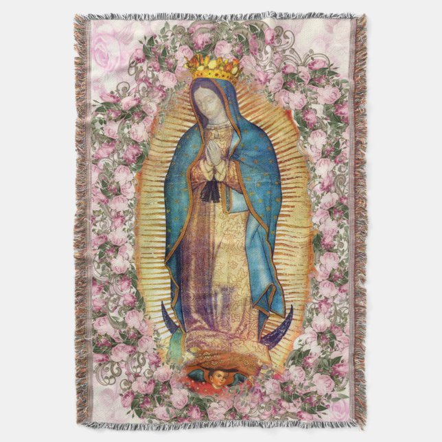 Our Lady of Guadalupe Virgin Mary 203 Throw Blanket (Front Vertical)