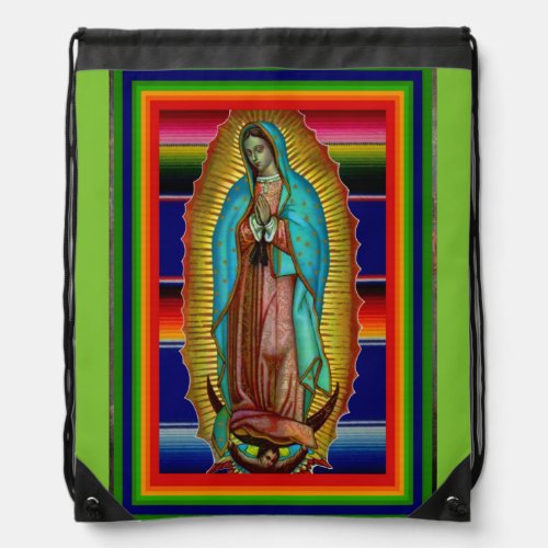 Our Lady of Guadalupe Virgin Mary Back Pack Drawstring Bag