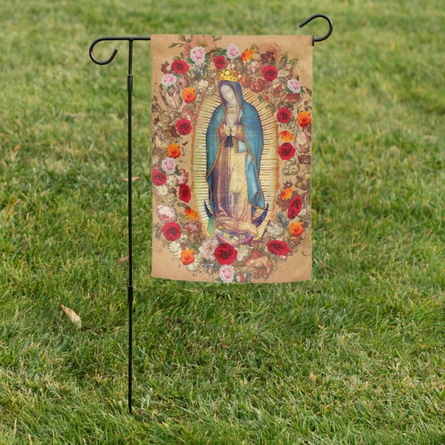 Our Lady of Guadalupe Virgin Mary Catholic Mexico  Garden Flag (In SItu)