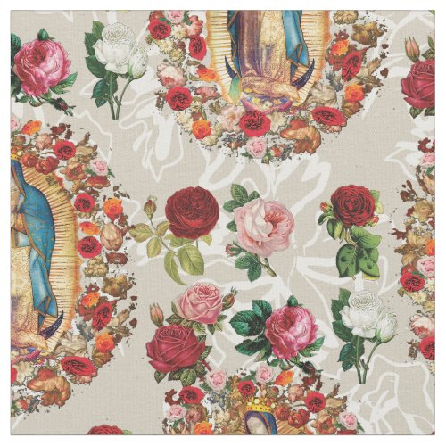 Our Lady of Guadalupe Virgin Mary Catholic Saint  Fabric