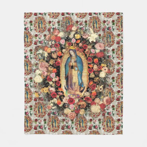 Our Lady of Guadalupe Virgin Mary Catholic Saint Fleece Blanket