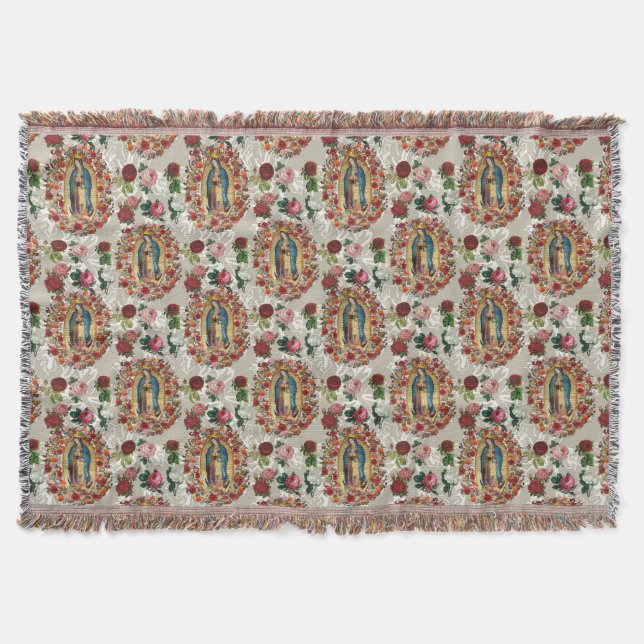 Our Lady of Guadalupe Virgin Mary Catholic Saint  Throw Blanket (Front)
