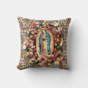 Our Lady of Guadalupe Virgin Mary Catholic Saint  Throw Pillow