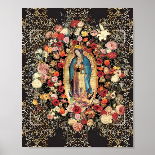 Our Lady of Guadalupe Virgin Mary Colorful  Poster