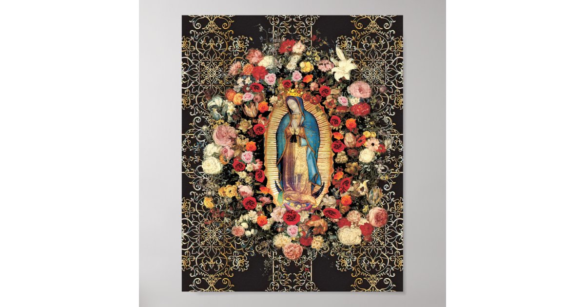 Our Lady of Guadalupe Virgin Mary Colorful Poster | Zazzle