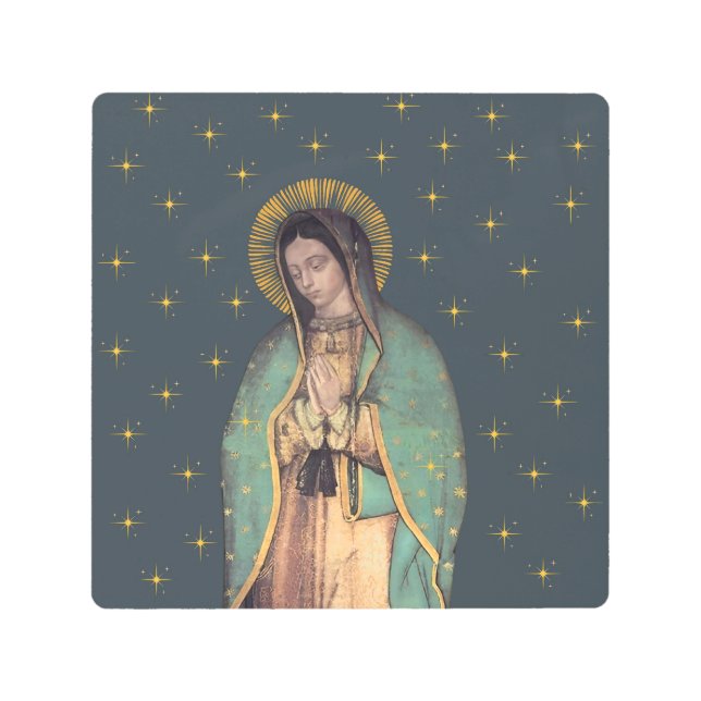 Our Lady of Guadalupe Virgin Mary Metal Art Square (Front)