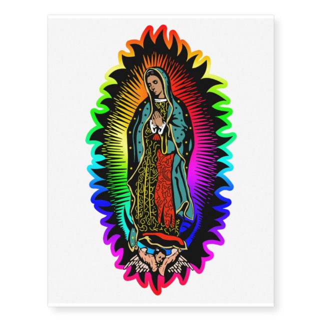 Our Lady of Guadalupe Virgin Mary Pride Temporary Tattoos (Front)