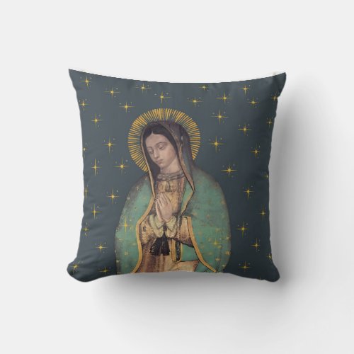 Our Lady of Guadalupe  Virgin Mary Throw Pillow 