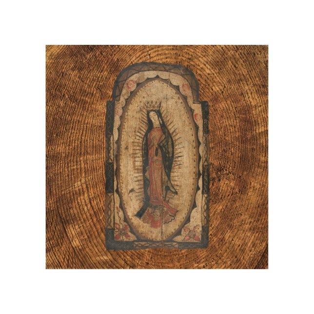 Our Lady of Guadalupe Virgin Mary  Wood Wall Art (Front)