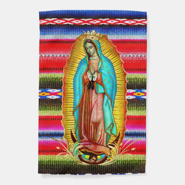 Our Lady of Guadalupe Virgin Mary Zarape Catholic  Garden Flag (Front)