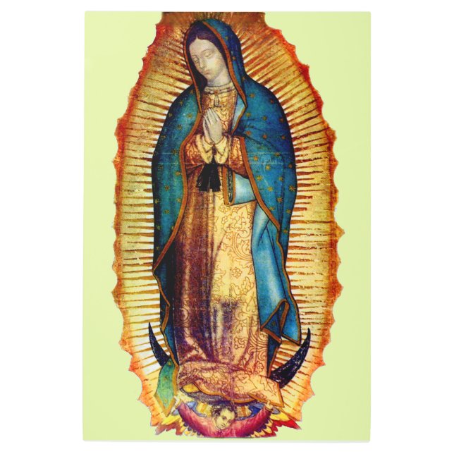 Our Lady of Guadalupe Virgin Tilma 24"x36" Replica Metal Print (Front)
