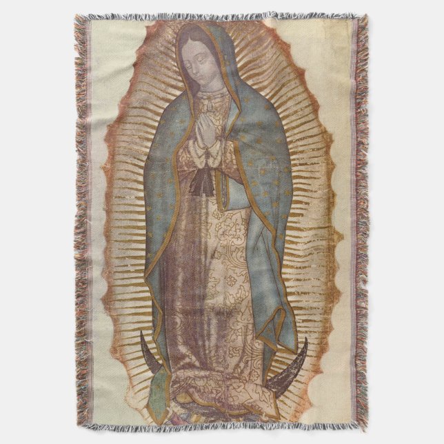 Our Lady Of Guadalupe Wall Hanging Blanket (Front Vertical)