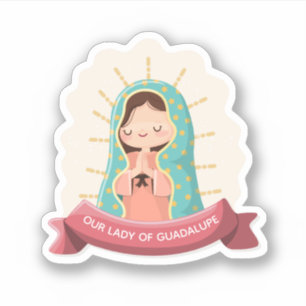 Our Lady of Guadalupe with ribbon Kawaii Style Sticker