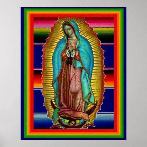 Our Lady of Guadalupe Zarape Print Picture Poster