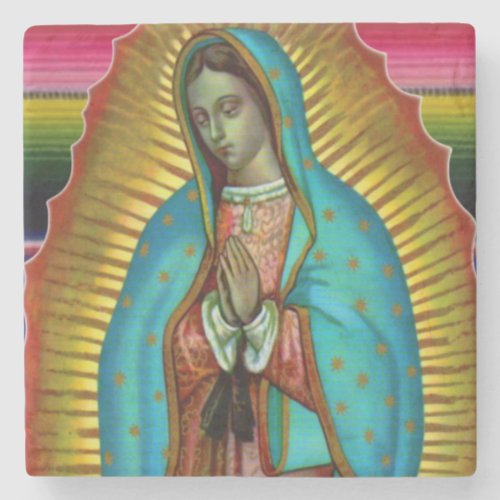 Our Lady of Guadalupe Zarape Stone Tile Stone Coaster