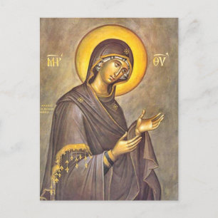 Our Lady of Intercession Orthodox Christian Icon   Postcard