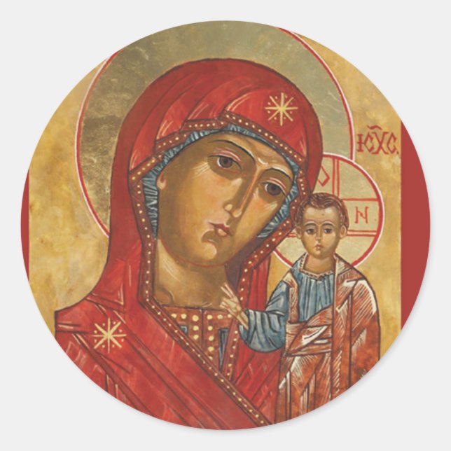 Our Lady of Kazan Classic Round Sticker (Front)