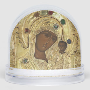 Our Lady of Kazan Orthodox Christian Icon          Snow Globe