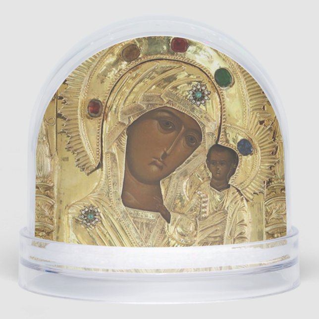 Our Lady of Kazan Orthodox Christian Icon          Snow Globe (Front)