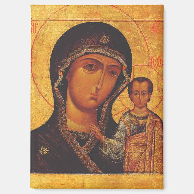 Our Lady of Kazan Orthodox Icon Magnet (Front)