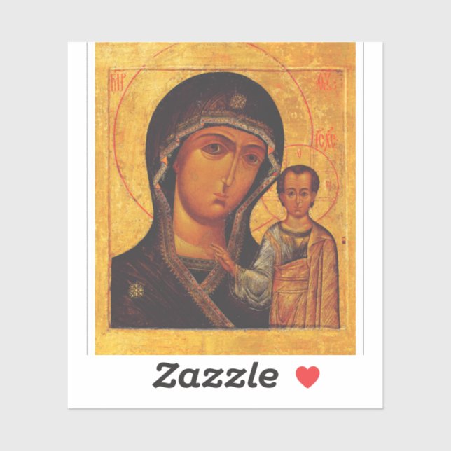 Our Lady of Kazan Orthodox Icon Sticker (Sheet)