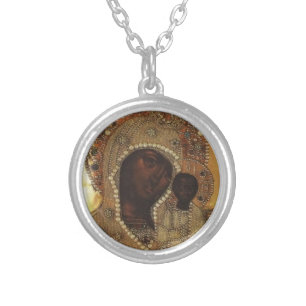 Our Lady of Kazan Silver Plated Necklace