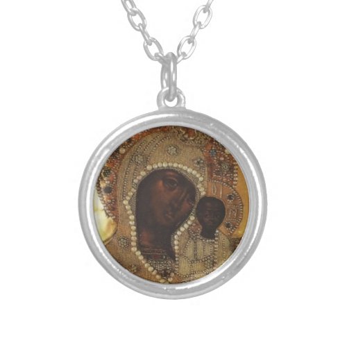 Our Lady of Kazan Silver Plated Necklace