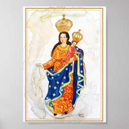 Our Lady of Las Lajas Watercolor Archival Print