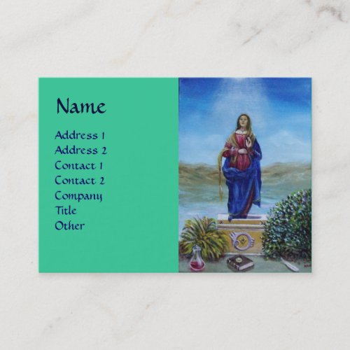 OUR LADY OF LIGHT blue red green Business Card