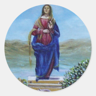 OUR LADY OF LIGHT Madonna of Immaculate Conception Classic Round Sticker