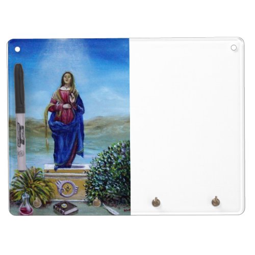 OUR LADY OF LIGHT Madonna of Immaculate Conception Dry Erase Board With Keychain Holder