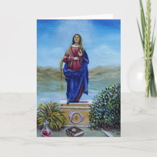 OUR LADY OF LIGHT Madonna of Immaculate Conception Holiday Card