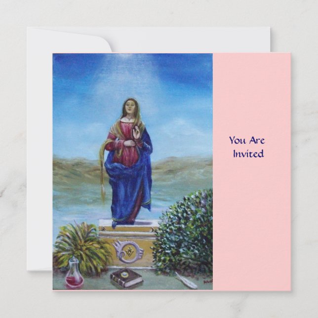 OUR LADY OF LIGHT Madonna of Immaculate Conception Invitation (Front)