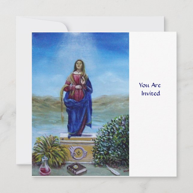 OUR LADY OF LIGHT Madonna of Immaculate Conception Invitation (Front)