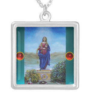 OUR LADY OF LIGHT Madonna of Immaculate Conception Silver Plated Necklace