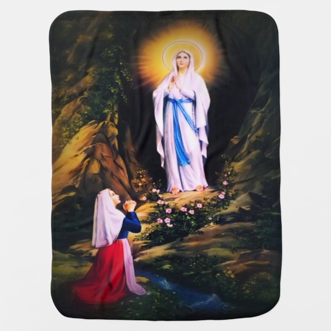 Our Lady of Lourdes Baby Blanket (Front)