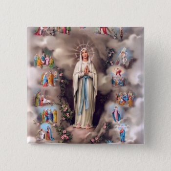 Our Lady Of Lourdes Button by Xuxario at Zazzle