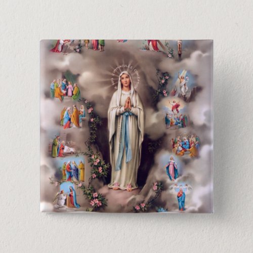 Our Lady of Lourdes Button