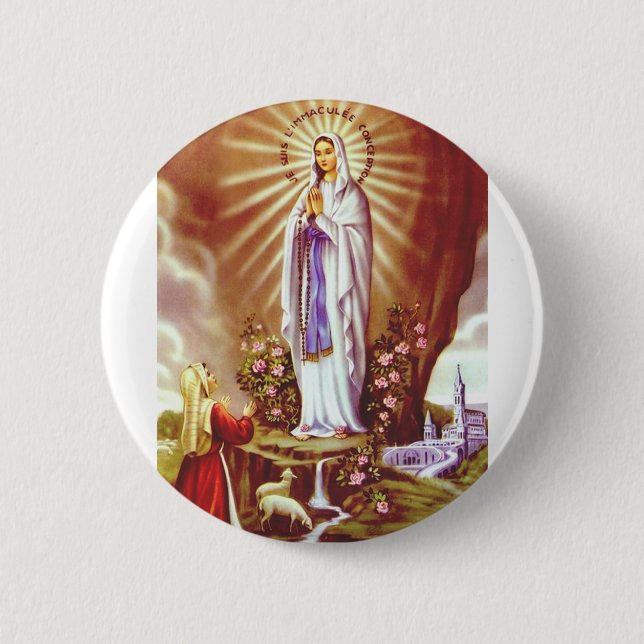 Our Lady of Lourdes Button (Front)